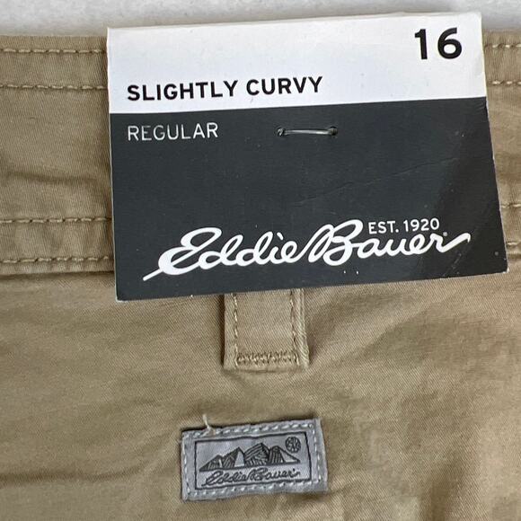 Eddie Bauer Slightly Curvy Women’s Hiking Shorts Tan  Size 16 NWT Gorpcore - Picture 7 of 8